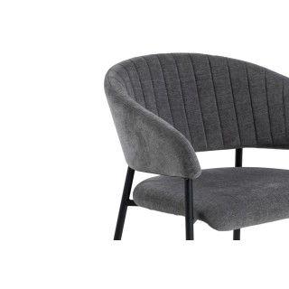 Chaise scandinave en tissu et pieds en métal noir (lot de 2) ZOLA - HELLIN