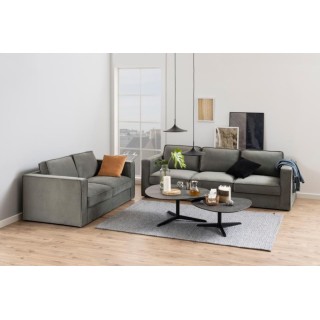 Table basse galet en céramique et pied en métal noir L100 BARBARA - HELLIN