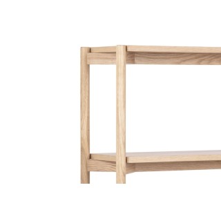 Bibliothèque double scandinave en chêne blanchi 4 tablettes BRENDA - HELLIN