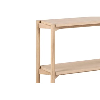 Bibliothèque double scandinave en chêne blanchi 4 tablettes BRENDA - HELLIN