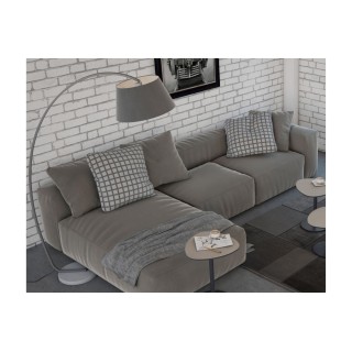 EXPO Lampadaire arqué en tissu gris et métal - HELLIN