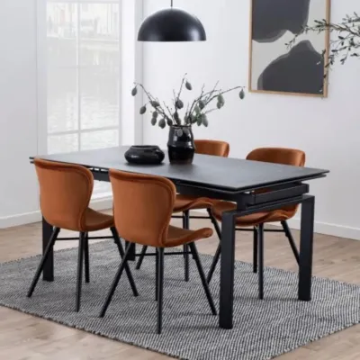 Table de salle à manger rectangulaire extensible en céramique L160/240 HILDA - HELLIN