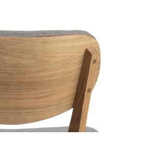 Chaises de salle à manger en chêne huilé et tissu gris clair (lot de 2) MASCHA - HELLIN