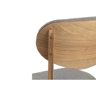 Chaises de salle à manger en chêne huilé et tissu gris clair (lot de 2) MASCHA - HELLIN