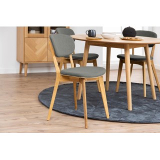 Chaises de salle à manger en chêne huilé et tissu gris clair (lot de 2) MASCHA - HELLIN