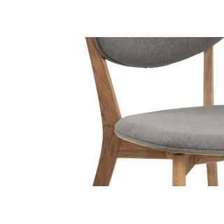 Chaises de salle à manger en chêne huilé et tissu gris clair (lot de 2) MASCHA - HELLIN