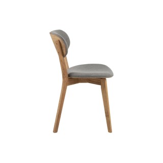 Chaises de salle à manger en chêne huilé et tissu gris clair (lot de 2) MASCHA - HELLIN