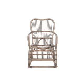 Rocking chair en rotin gris CARMELIE - HELLIN