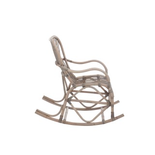 Rocking chair en rotin gris CARMELIE - HELLIN