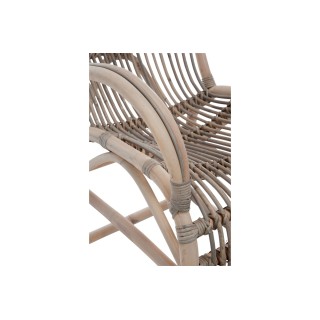 Rocking chair en rotin gris CARMELIE - HELLIN