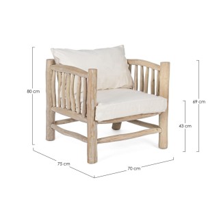 Fauteuil en teck naturel - Hellin