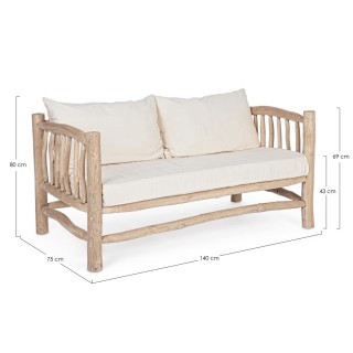 Canapé en teck naturel - Hellin