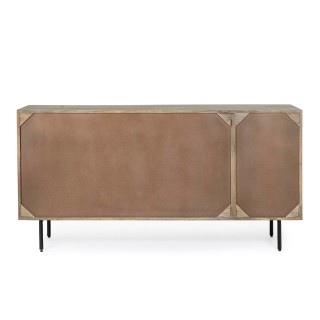 Buffet en bois de manguier 2 portes 3 tiroirs pieds métal noir L160 MANAUS - HELLIN