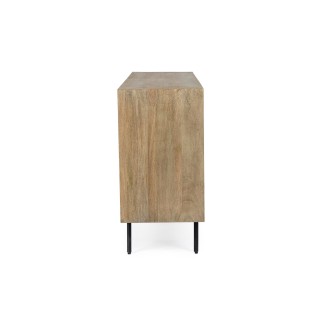 Buffet en bois de manguier 2 portes 3 tiroirs pieds métal noir L160 MANAUS - HELLIN