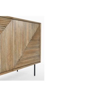 Buffet en bois de manguier 3 portes et pieds métal noir L184 MANAUS - HELLIN