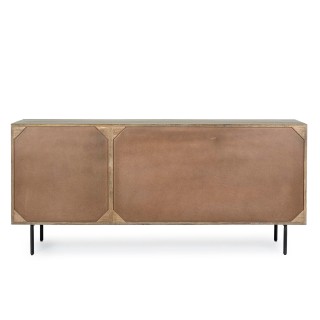 Buffet en bois de manguier 3 portes et pieds métal noir L184 MANAUS - HELLIN