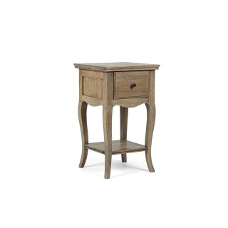 Table de chevet en bois de manguier 1 tiroir 1 tablette GRACE - HELLIN