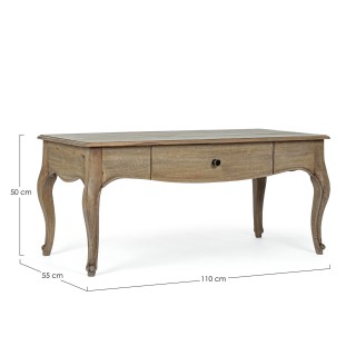 Table basse rectangulaire en bois de manguier 1 tiroir L110 GRACE - HELLIN