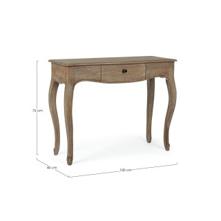 Console classique en bois de manguier 1 tiroir L100 GRACE - HELLIN