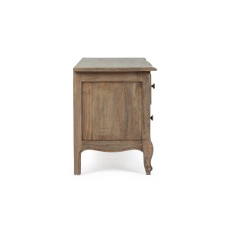 Meuble TV en bois de manguier 2 tiroirs 2 niches L115 GRACE - HELLIN