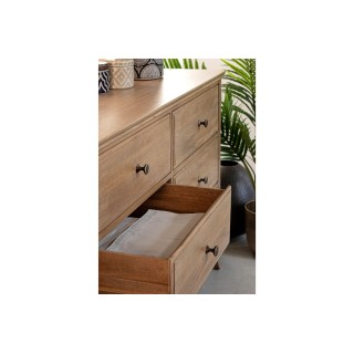 Commode classique en bois de manguier 6 tiroirs GRACE - HELLIN