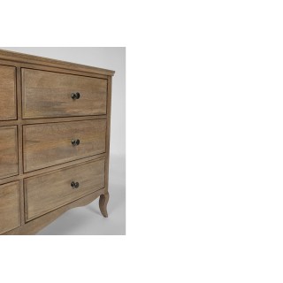 Commode classique en bois de manguier 6 tiroirs GRACE - HELLIN