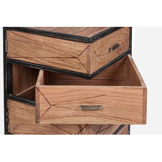 Chiffonnier en bois d'acacia et métal 4 tiroirs ELEANOR - HELLIN