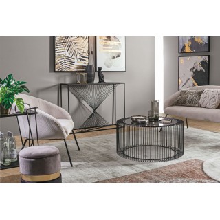 Console filaire en verre et en métal noir L107 SPIRALE - HELLIN