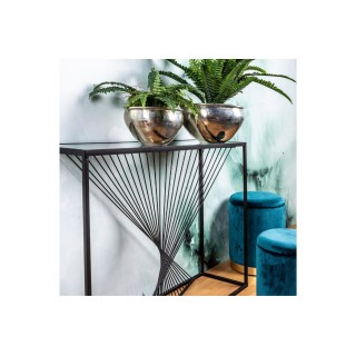 Console filaire en verre et en métal noir L107 SPIRALE - HELLIN