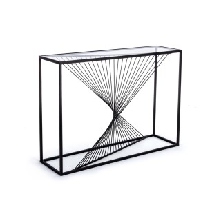 Console filaire en verre et en métal noir L107 SPIRALE - HELLIN
