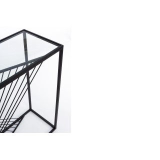 Console filaire en verre et en métal noir L107 SPIRALE - HELLIN
