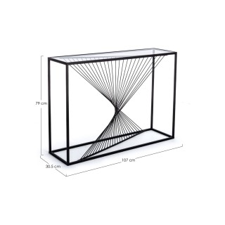 Console filaire en verre et en métal noir L107 SPIRALE - HELLIN