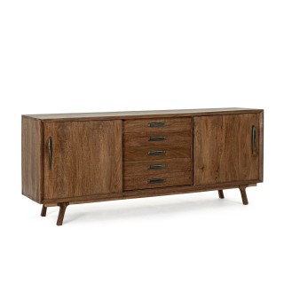 Buffet en bois de manguier vintage 2 portes et 5 tiroirs L200 SHEILA - HELLIN