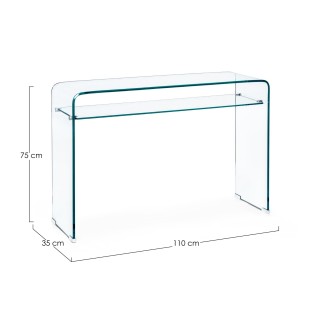 Console d'entrée design en verre à double plateau L110  IDORA - HELLIN