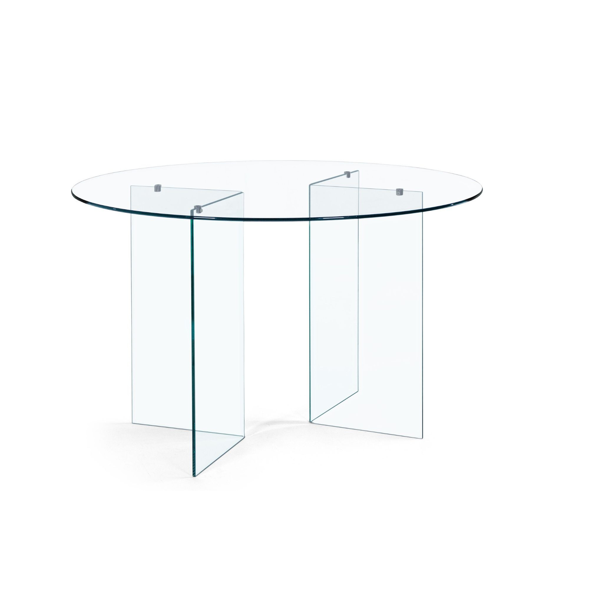 Offre table ronde avec plateau en verre Tonda transparent ou blanc