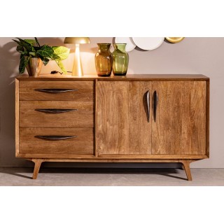 Buffet en bois de manguier vintage 2 portes et 3 tiroirs L150 SHEILA - HELLIN