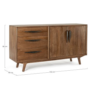 Buffet en bois de manguier vintage 2 portes et 3 tiroirs L150 SHEILA - HELLIN