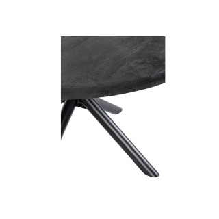 Table de salle à manger ronde et pied central araignée noir D130 FELICITY - HELLIN