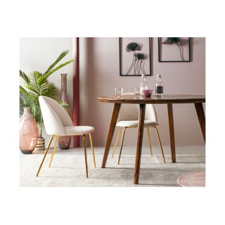 Table de salle à manger ronde vintage en manguier D120 BLANY - HELLIN