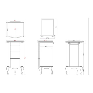 Chiffonnier en bois blanc cassé patiné 4 tiroirs BETSY - HELLIN