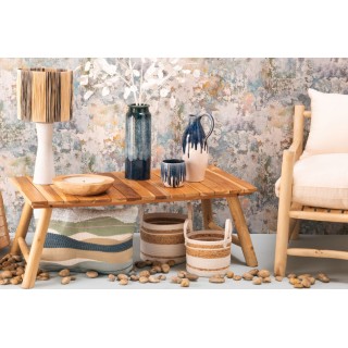 Table basse rectangulaire artisanale en teck massif L123 SANCHO - HELLIN