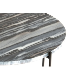 Table basse ronde en marbre et pieds en métal noir D50 MELBA - HELLIN