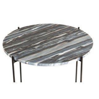 Table basse ronde en marbre et pieds en métal noir D50 MELBA - HELLIN