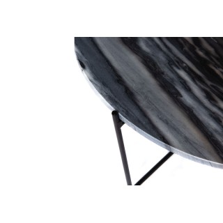 Table basse ronde en marbre et pieds en métal noir D70 MELBA - HELLIN