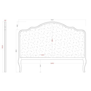 Tête de lit double en bois et en tissu gris L160 BETSY - HELLIN