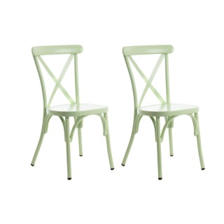Chaise de jardin style bistrot : Aluminium / lot de deux | Hellin
