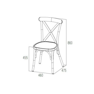 Chaise de jardin style bistrot : Aluminium / lot de deux | Hellin