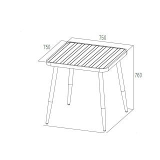 Table d'extérieur en aluminium : Plateau carré | Hellin