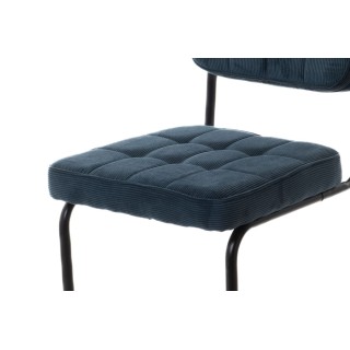 Chaise de salle à manger pied luge noir en velours côtelé (lot de 4) AMELIE - HELLIN