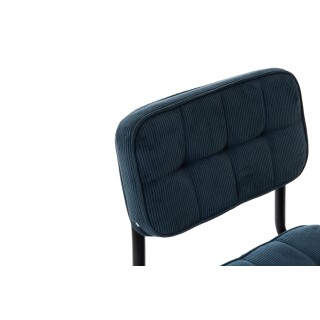 Chaise de salle à manger pied luge noir en velours côtelé (lot de 4) AMELIE - HELLIN